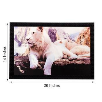 Sitting Lion Matt Textured UV Art Painting 3