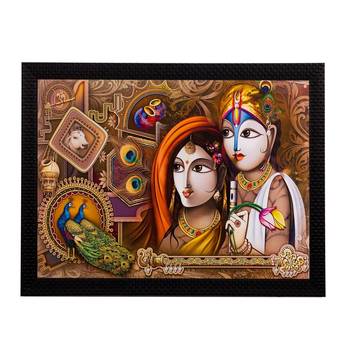 Radha Krishna Matt Textured UV Art Painting 1