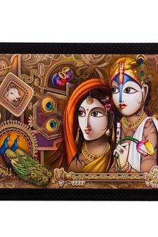 Radha Krishna Matt Textured UV Art Painting