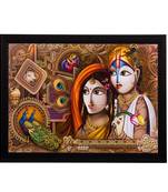 Radha Krishna Matt Textured UV Art Painting