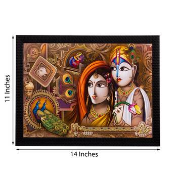 Radha Krishna Matt Textured UV Art Painting 2