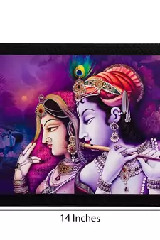 Radha Krishna Matt Textured UV Art Painting