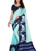 Multicolor plain crepe saree with blouse