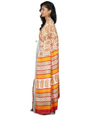 Multicolor printed crepe saree with blouse 3