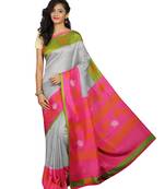Multicolor printed crepe saree with blouse