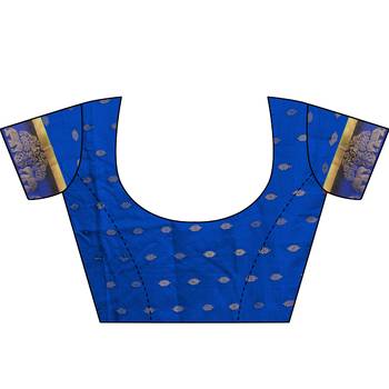 Light green woven tussar silk saree with blouse 3