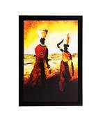 Walking Tribal Woman Matt Textured UV Art Painting