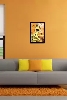 Abstract Lady Matt Textured UV Art Painting