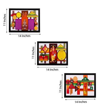 Set of 3 Religious Matt Textured UV Art Painting 2