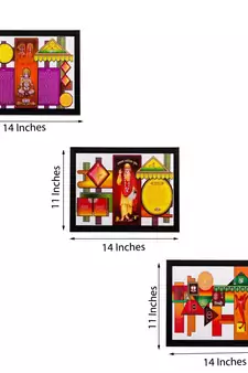 Set of 3 Religious Matt Textured UV Art Painting