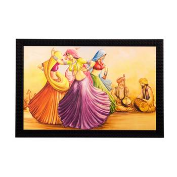 Dancing Village Women Matt Textured UV Art Painting 1