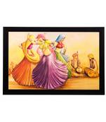 Dancing Village Women Matt Textured UV Art Painting