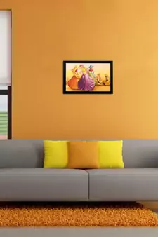 Dancing Village Women Matt Textured UV Art Painting