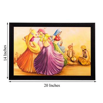 Dancing Village Women Matt Textured UV Art Painting 3