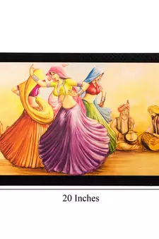 Dancing Village Women Matt Textured UV Art Painting