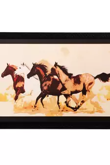 Running Horses Matt Textured UV Art Painting