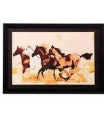 Running Horses Matt Textured UV Art Painting