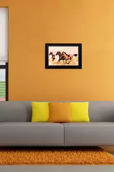 Running Horses Matt Textured UV Art Painting