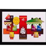 Shree Ganesh Matt Textured UV Art Painting
