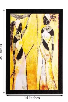 Tribal Girls Matt Textured UV Art Painting