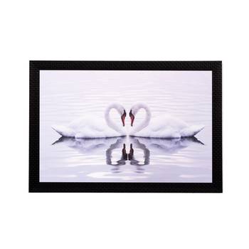 Loving Swans Matt Textured UV Art Painting 1