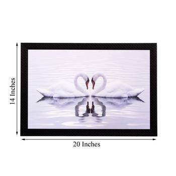 Loving Swans Matt Textured UV Art Painting 3