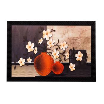 Botanical Off White Flower Matt Textured UV Art Painting 1