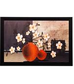 Botanical Off White Flower Matt Textured UV Art Painting