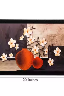Botanical Off White Flower Matt Textured UV Art Painting