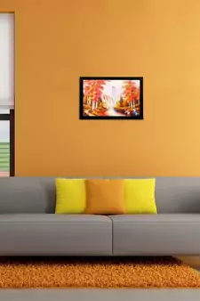 Fall Season View Matt Textured UV Art Painting