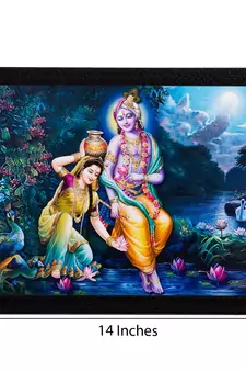Radha Krishna Matt Textured UV Art Painting