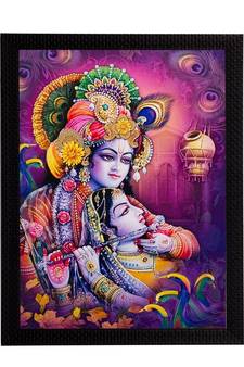 Radha Krishna Matt Textured UV Art Painting