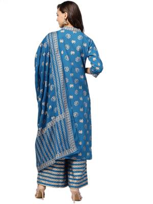 Blue printed cotton salwar 2