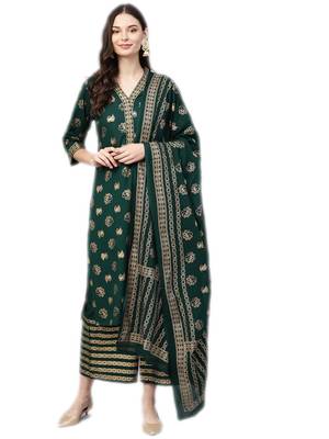 Green printed cotton salwar 1