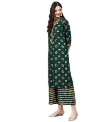 Green printed cotton salwar 3