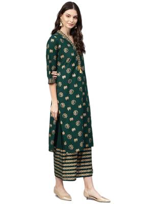 Green printed cotton salwar 4
