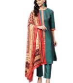 Green plain taffeta salwar
