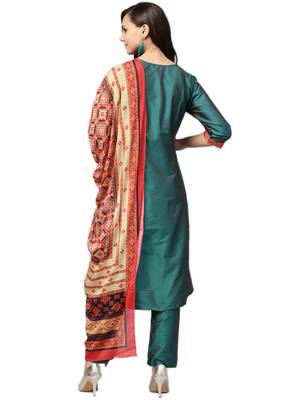 Green plain taffeta salwar 2