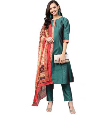 Green plain taffeta salwar 4