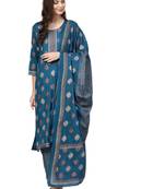 Blue printed rayon salwar