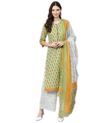 Green printed cotton salwar 1