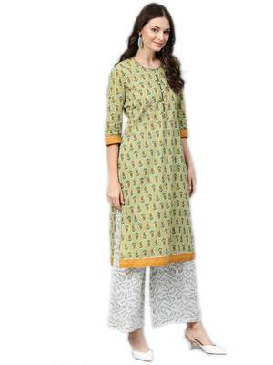 Green printed cotton salwar 4