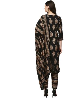 Black printed rayon salwar 2