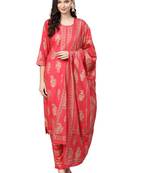 Orange printed rayon salwar