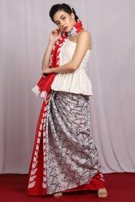 multicolor Floral Ecstasy Cotton Saree with blouse 2