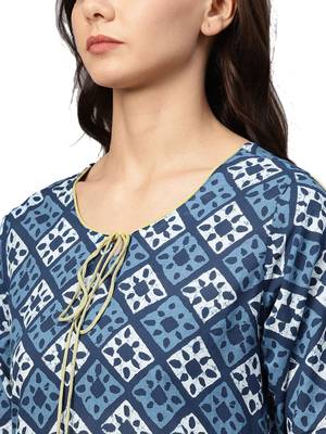 Blue printed cotton salwar 4