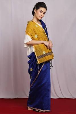 blue Embroidered Polished Poise Saree with blouse 2
