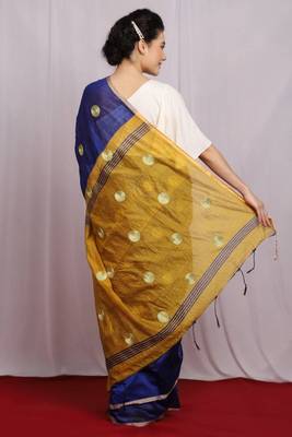 blue Embroidered Polished Poise Saree with blouse 4