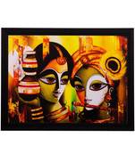 Radha Krishna Matt Textured UV Art Painting