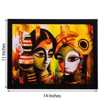 Radha Krishna Matt Textured UV Art Painting 2